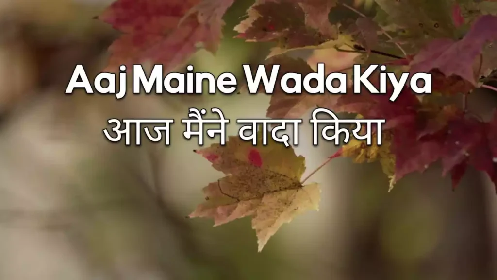 Aaj Maine Wada Kiya Lyrics